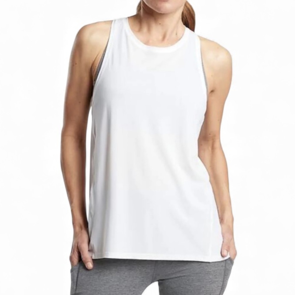 Athleta White Racerback Breathable Athletic Tank Top in Size Small